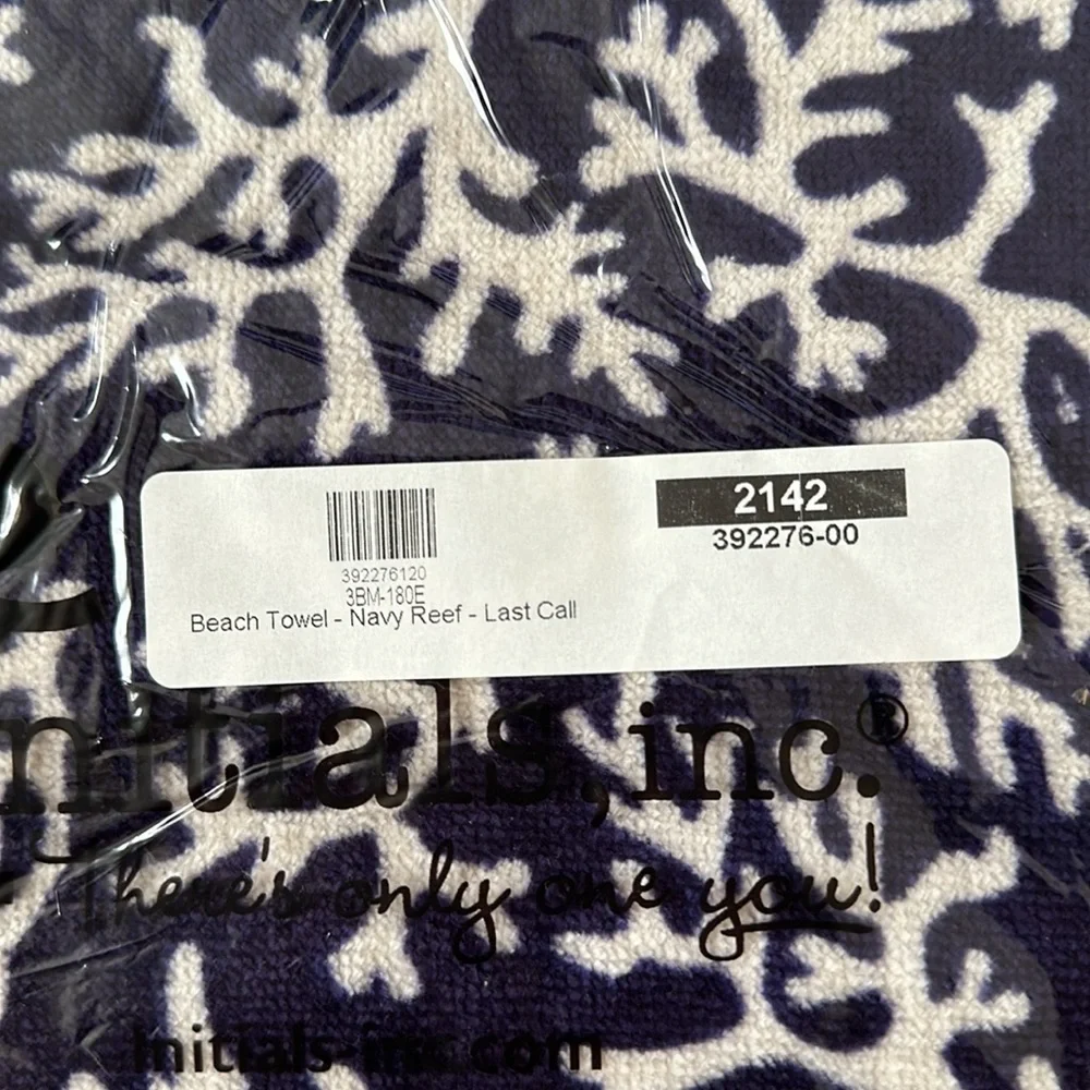 Beach Towel Initials Inc. NWT